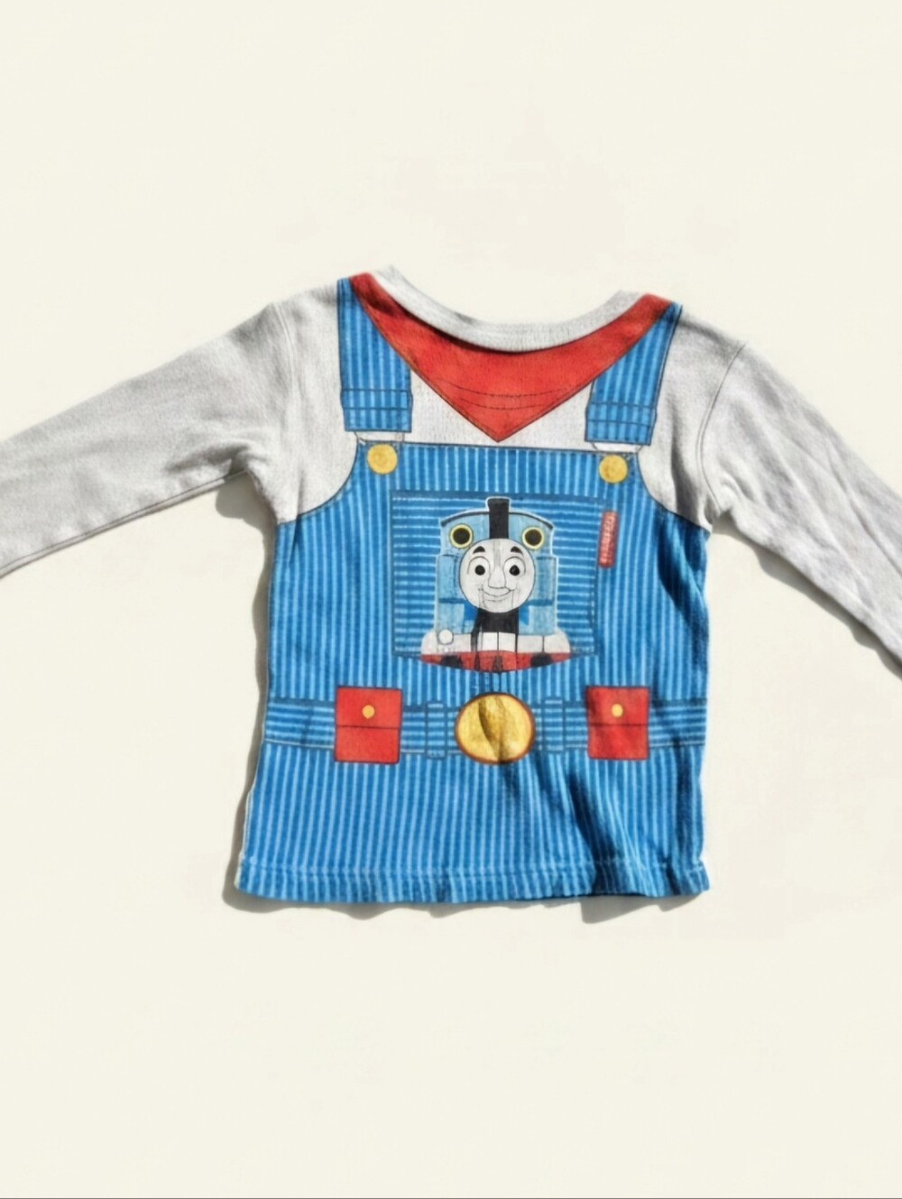 Thomas & Friends Toddler Faux Overalls Long Sleeve Costume Graphic Tee - Size 4T